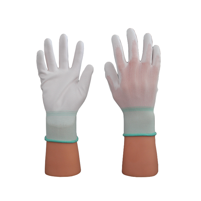 2301P سائيز 10 اڇو Pu Palm Dipping Glove
