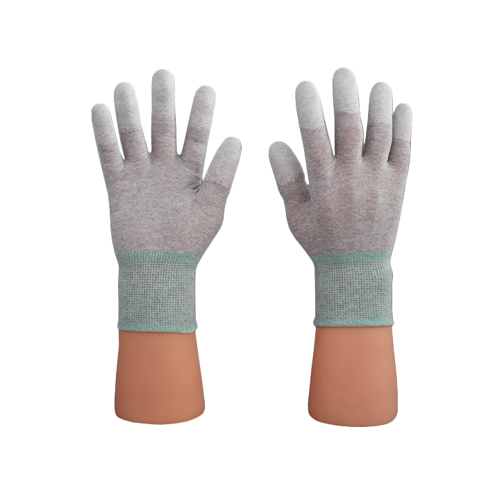 2305F Glove Fingertips Puib Snáithín Carbóin Antistatach