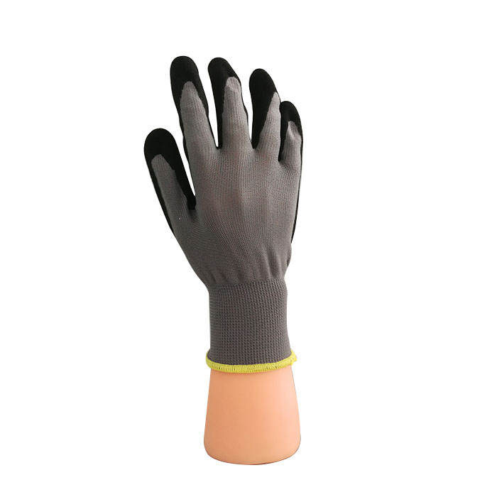 Stavebné rukavice s 3003GB sivou pieskovou nitrilovou vrstvou