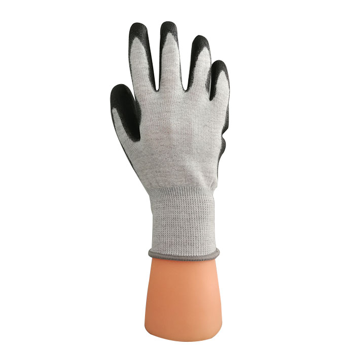 2305WBP Серые утолщенные перчатки из углеродного полиуретана для ладони