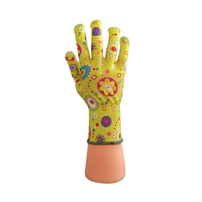 9001 Pracovné rukavice s kvetinovou potlačou