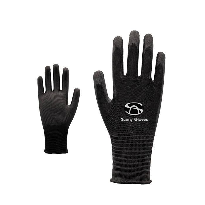 Black Pu Palm Coating Glove